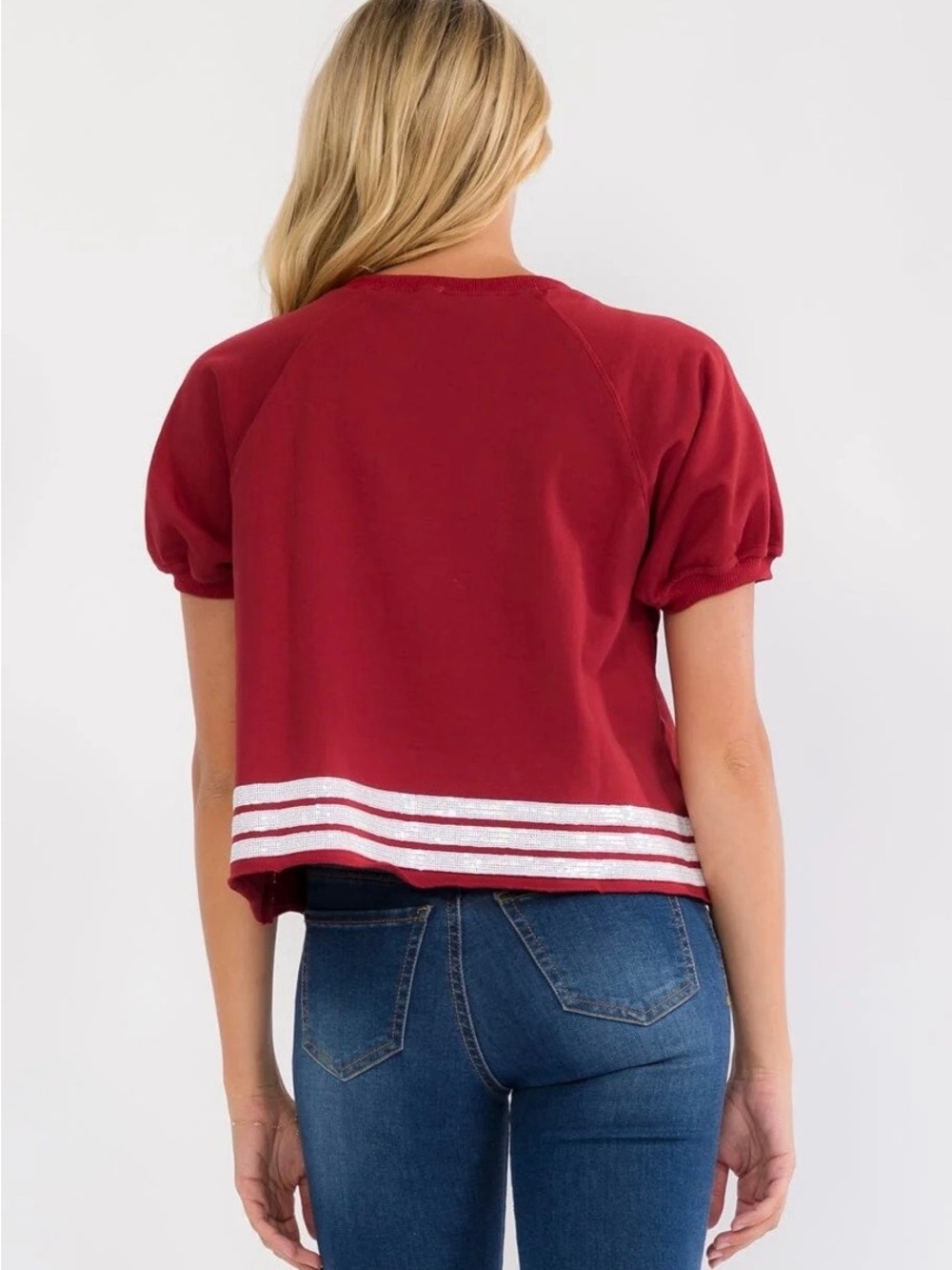 Burgundy  Chic Tee. Flattering Shape Cotton, NWT Large Cotton, Terry. - Picture 6 of 8